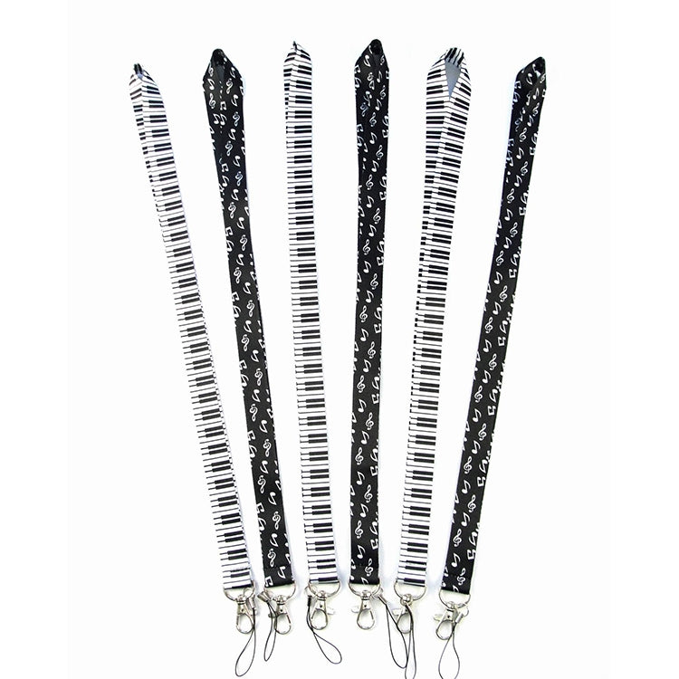 10 PCS Neck Lanyard for Label / ID / Badge / Mobile Phones, Size: 50 x 2cm, Note, Piano