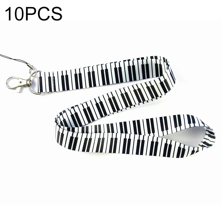 10 PCS Neck Lanyard for Label / ID / Badge / Mobile Phones, Size: 50 x 2cm, Note, Piano
