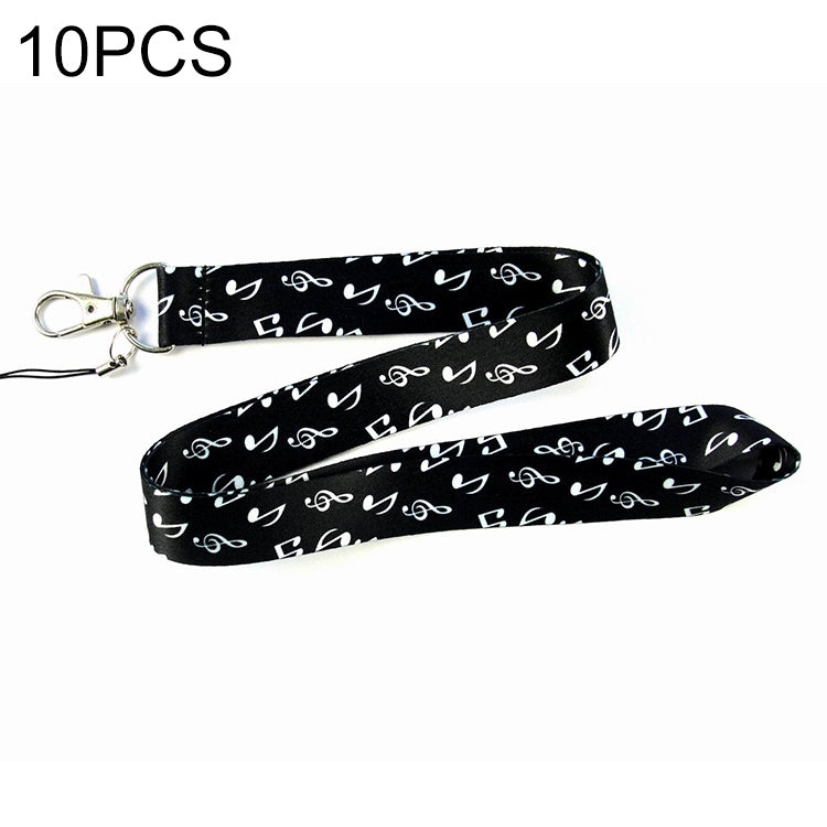 10 PCS Neck Lanyard for Label / ID / Badge / Mobile Phones, Size: 50 x 2cm, Note, Piano