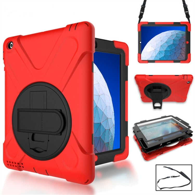 360 Degree Rotation Silicone Protective Cover with Holder and Hand Strap and Long Strap, for iPad 9.7 (2017) & (2018), for iPad Pro 9.7, for iPad 6 / iPad Air 2, for iPad 5 / iPad Air, for iPad 2 / 3 / 4, for iPad mini 1 / 2 / 3, for iPad mini 4�������...