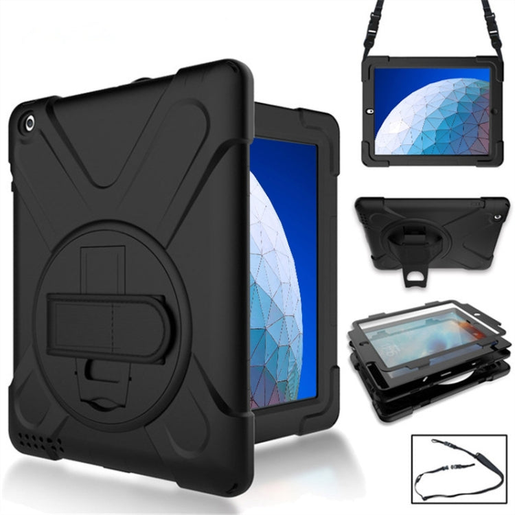 360 Degree Rotation Silicone Protective Cover with Holder and Hand Strap and Long Strap, for iPad 9.7 (2017) & (2018), for iPad Pro 9.7, for iPad 6 / iPad Air 2, for iPad 5 / iPad Air, for iPad 2 / 3 / 4, for iPad mini 1 / 2 / 3, for iPad mini 4�������...