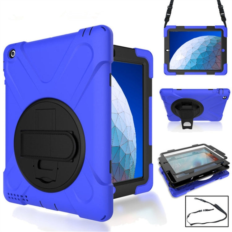 360 Degree Rotation Silicone Protective Cover with Holder and Hand Strap and Long Strap, for iPad 9.7 (2017) & (2018), for iPad Pro 9.7, for iPad 6 / iPad Air 2, for iPad 5 / iPad Air, for iPad 2 / 3 / 4, for iPad mini 1 / 2 / 3, for iPad mini 4�������...