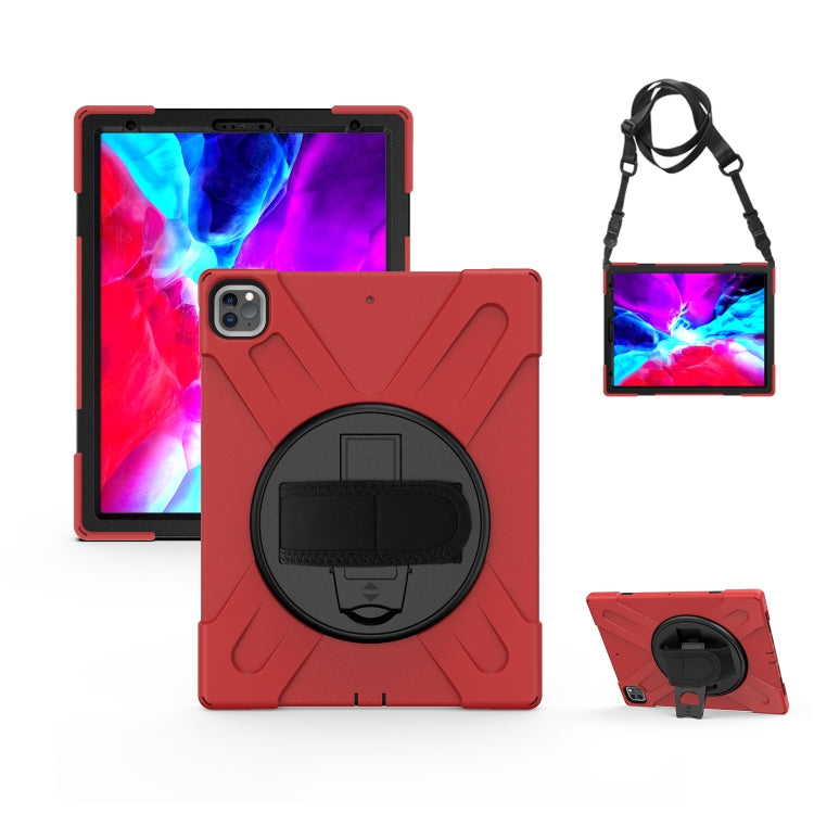 360 Degree Rotation Silicone Protective Cover with Holder and Hand Strap and Long Strap, for iPad 9.7 (2017) & (2018), for iPad Pro 9.7, for iPad 6 / iPad Air 2, for iPad 5 / iPad Air, for iPad 2 / 3 / 4, for iPad mini 1 / 2 / 3, for iPad mini 4�������...