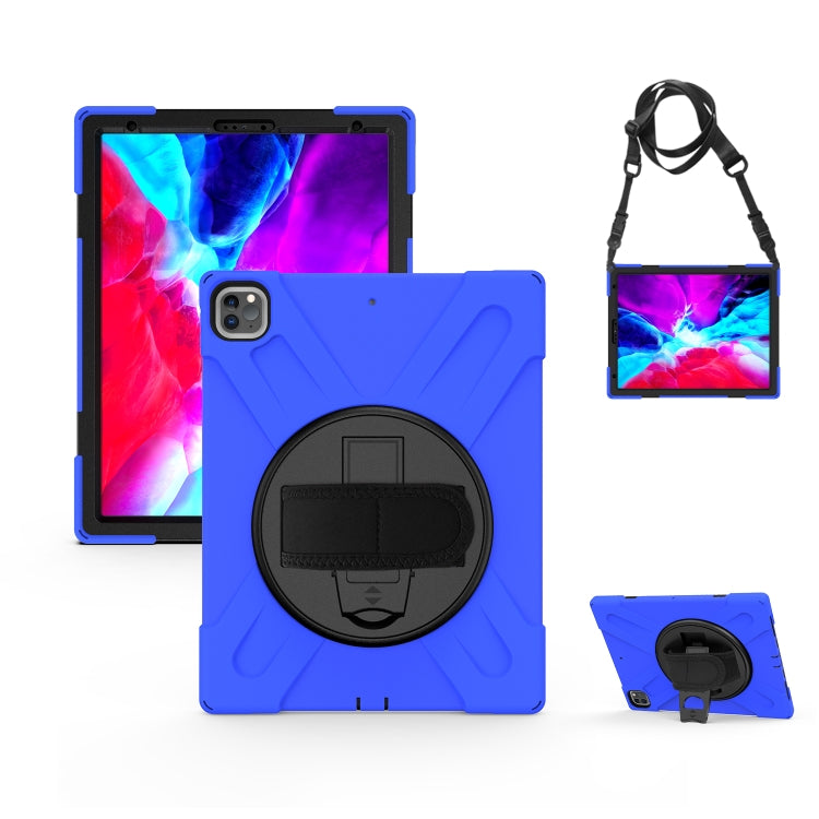 360 Degree Rotation Silicone Protective Cover with Holder and Hand Strap and Long Strap, for iPad 9.7 (2017) & (2018), for iPad Pro 9.7, for iPad 6 / iPad Air 2, for iPad 5 / iPad Air, for iPad 2 / 3 / 4, for iPad mini 1 / 2 / 3, for iPad mini 4�������...