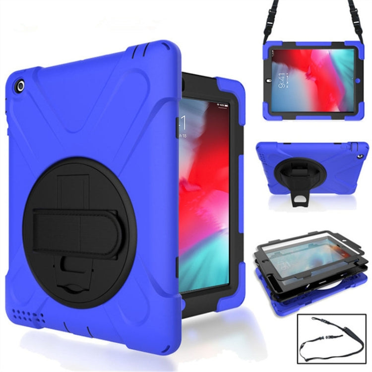 360 Degree Rotation Silicone Protective Cover with Holder and Hand Strap and Long Strap, for iPad 9.7 (2017) & (2018), for iPad Pro 9.7, for iPad 6 / iPad Air 2, for iPad 5 / iPad Air, for iPad 2 / 3 / 4, for iPad mini 1 / 2 / 3, for iPad mini 4�������...