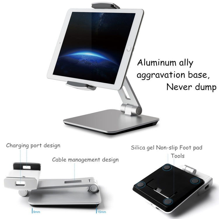 AP-7X Universal Aluminum Stand Desk Mount Holder for 4.7-9.7 inch Phone & Tablet PC
