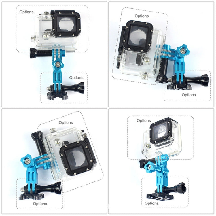 Action Camera Universal Aluminum Alloy Three-way Adjustment Arm 360 Degree Adapter, Red, Blue, Black