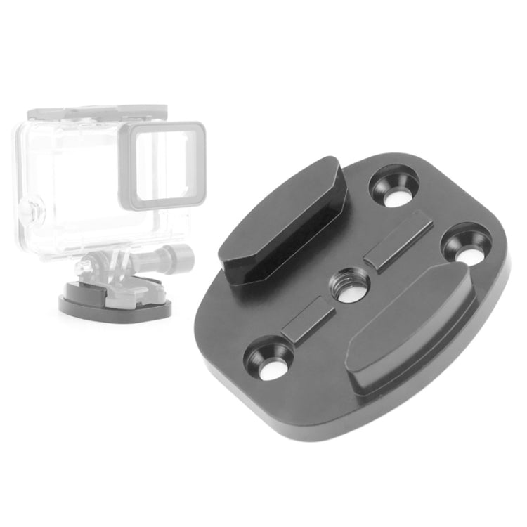 4 Holes Aluminum Quick Release Tripod Mount Base For Sports Camera, Black, Black Embedded Nut
