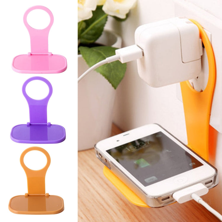 4 PCS Creative Collapsible Plastic Mobile Phone Charging Stand Portable Mobile Phone Charging Companion, Random Color Delivery