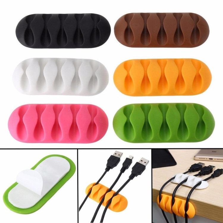 10 PCS Pasteable Five-hole TPR Wire Storage Organizer Data Cable Holder