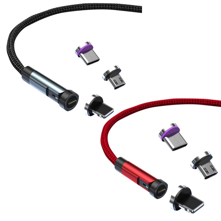 Câble de données magnétique rotatif à 540 degrés CC57 pour charge rapide, 1 m + 8 broches + Type-C/USB-C + Micro USB + rouge, 1 m + Type-C/USB-C + Micro USB + noir, 2 m + Type-C/USB-C + Micro USB + rouge, 2 m + Type-C/USB-C + Micro USB + noir