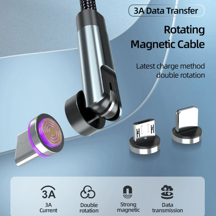 Câble de données magnétique rotatif à 540 degrés CC57 pour charge rapide, 1 m + 8 broches + Type-C/USB-C + Micro USB + rouge, 1 m + Type-C/USB-C + Micro USB + noir, 2 m + Type-C/USB-C + Micro USB + rouge, 2 m + Type-C/USB-C + Micro USB + noir