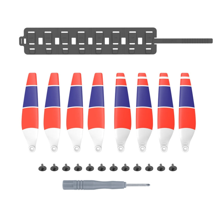 Sunnylife MM3-SN443 For Mini 3 Pro Propeller Blades + Silicone Folding Storage Bag, Tricolor+Gray Bag, Tricolor+Brown Bag