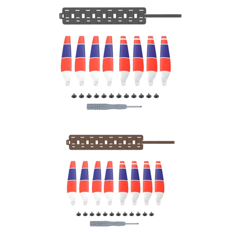 Sunnylife MM3-SN443 For Mini 3 Pro Propeller Blades + Silicone Folding Storage Bag, Tricolor+Gray Bag, Tricolor+Brown Bag