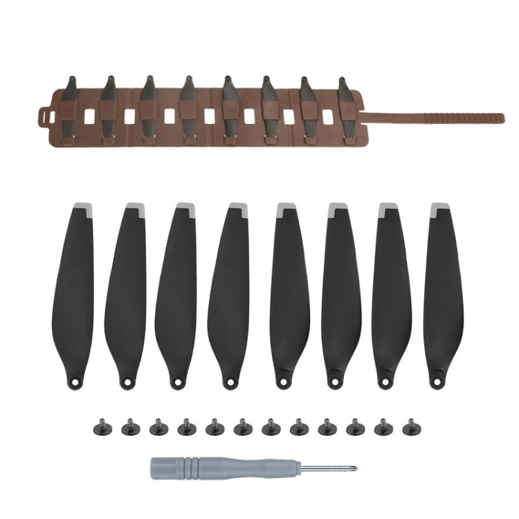 Sunnylife MM3-SN443 For Mini 3 Pro Propeller Blades + Silicone Folding Storage Bag, Orange Tip+Gray Bag, Orange Tip+Brown Bag, Silver Tip+Gray Bag, Silver Tip+Brown Bag