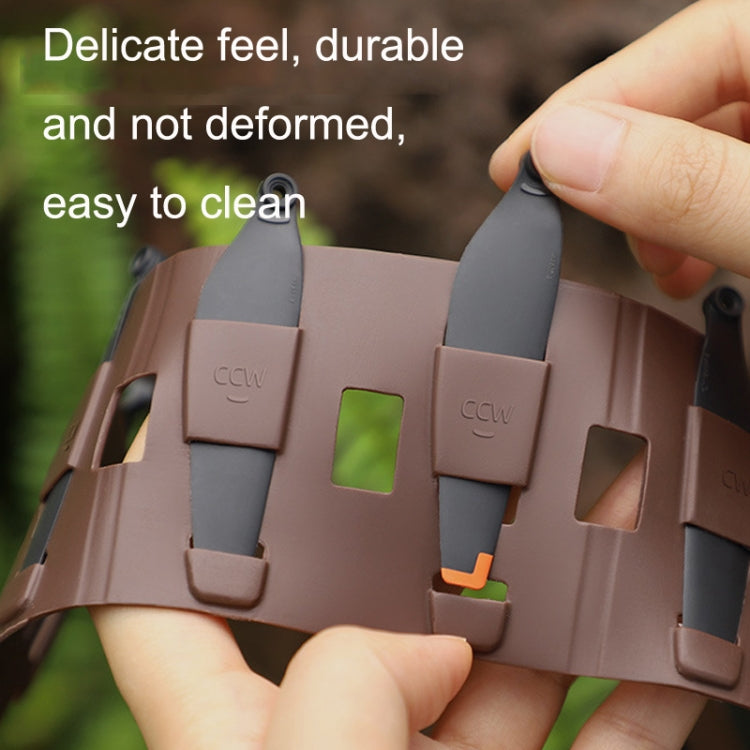 Sunnylife MM3-SN443 For Mini 3 Pro Propeller Blades + Silicone Folding Storage Bag, Orange Tip+Gray Bag, Orange Tip+Brown Bag, Silver Tip+Gray Bag, Silver Tip+Brown Bag