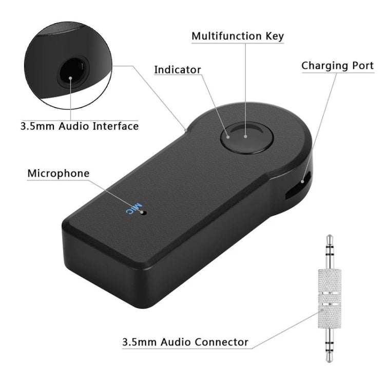 Adaptateur AUX 3,5 mm 2 en 1 en métal + USB pour voiture Bluetooth 4.1, récepteur audio sans fil, convertisseur, récepteur audio