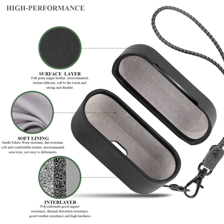 Wireless Earphone Protective Shell Leather Case Split Storage Box, For Airpods Pro