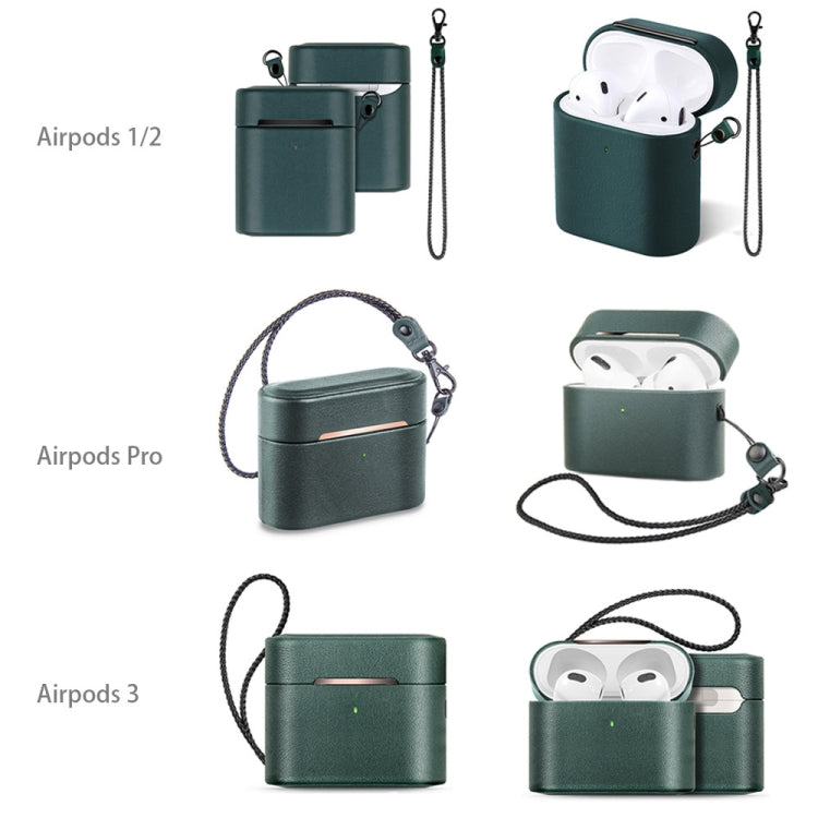 Wireless Earphone Protective Shell Leather Case Split Storage Box, For Airpods Pro