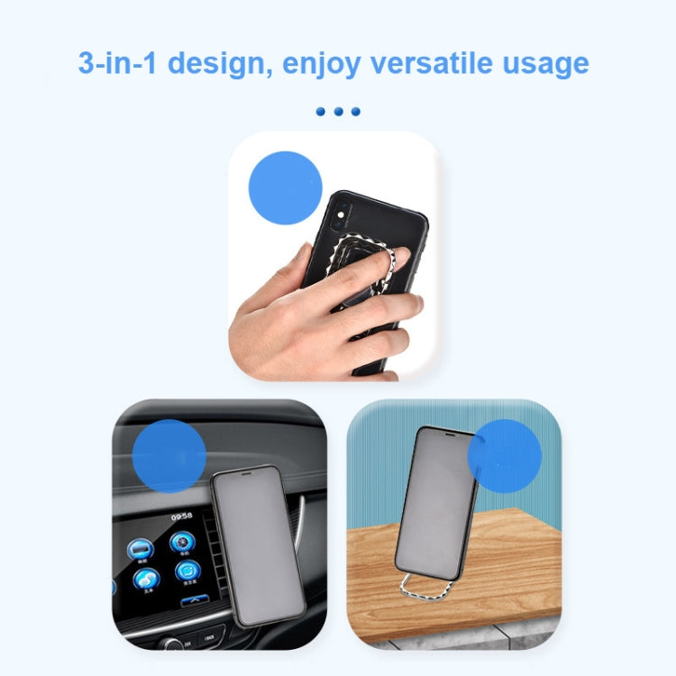 Metal Car Mobile Phone Folding Bracket Ring Buckle Paste Bracket,Style: