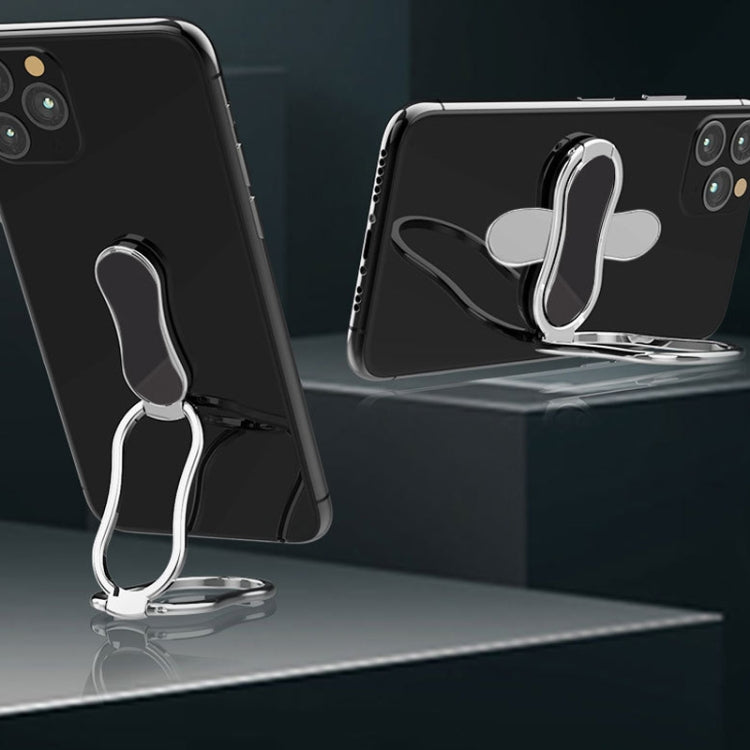 Metal Car Mobile Phone Folding Bracket Ring Buckle Paste Bracket,Style: