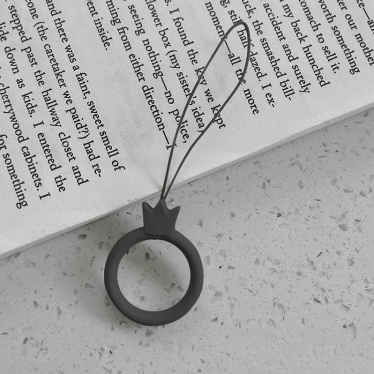 10pcs Crown Model Finger Ring Silicone Cell Phone Lanyard U Disk Rope