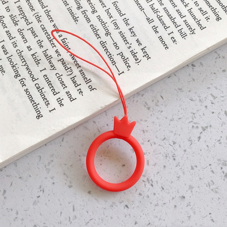 10pcs Crown Model Finger Ring Silicone Cell Phone Lanyard U Disk Rope