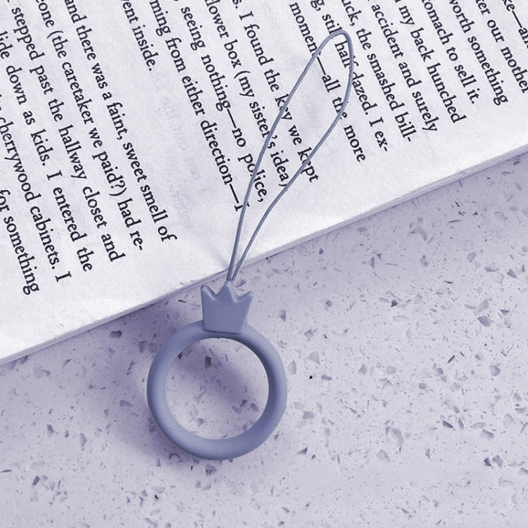 10pcs Crown Model Finger Ring Silicone Cell Phone Lanyard U Disk Rope