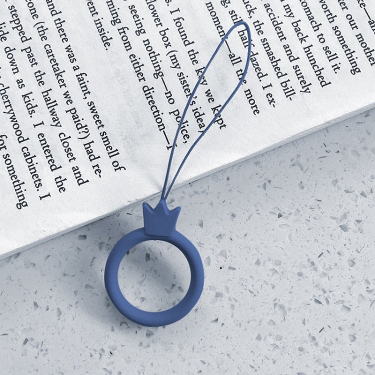 10pcs Crown Model Finger Ring Silicone Cell Phone Lanyard U Disk Rope