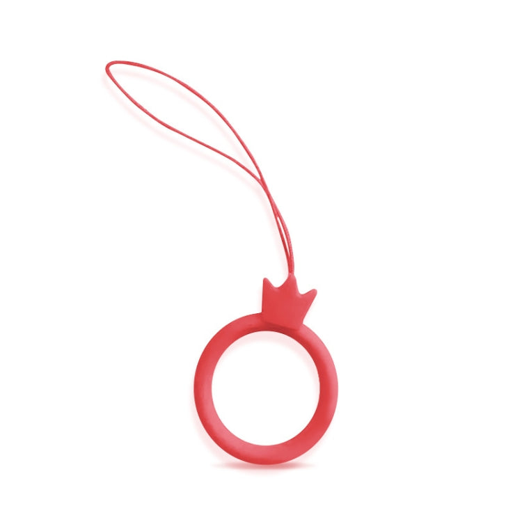 10pcs Crown Model Finger Ring Silicone Cell Phone Lanyard U Disk Rope