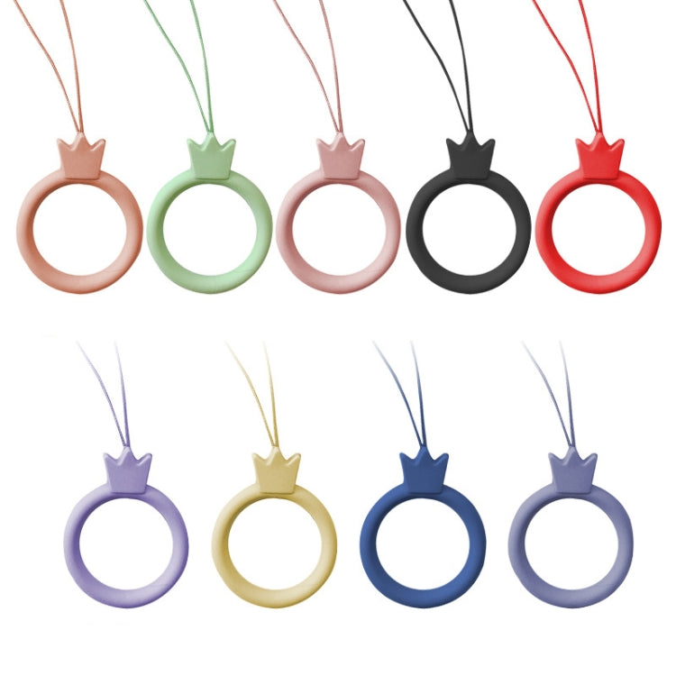 10pcs Crown Model Finger Ring Silicone Cell Phone Lanyard U Disk Rope