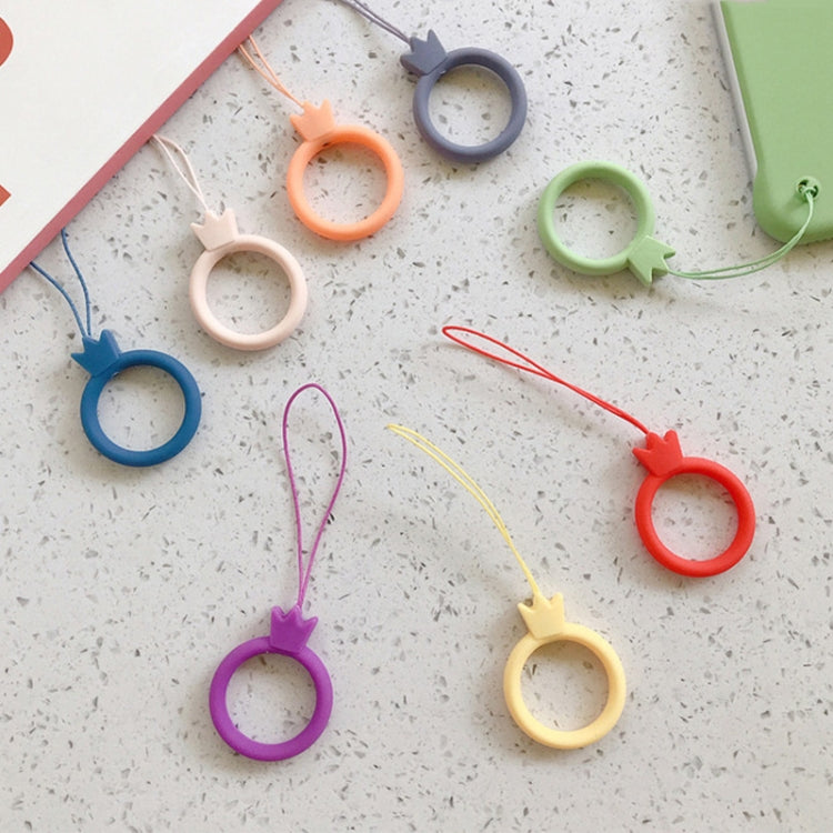 10pcs Crown Model Finger Ring Silicone Cell Phone Lanyard U Disk Rope