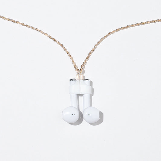 Titanium steel AirPods anti-lost chain necklace in gold, rose gold, black gold and steel finishes