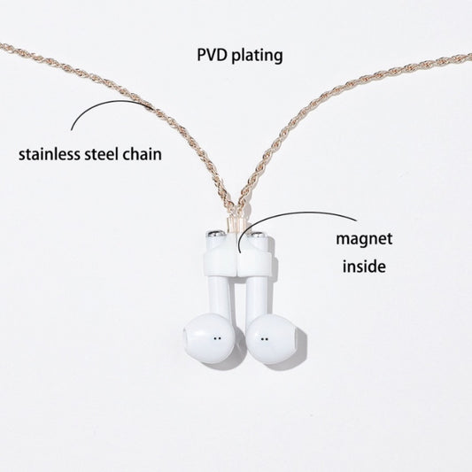 Close-up of golden titanium steel AirPods protective case with secure magnetic closure
