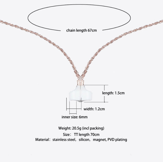 Rose gold anti-lost necklace chain for AirPods with durable stainless steel construction