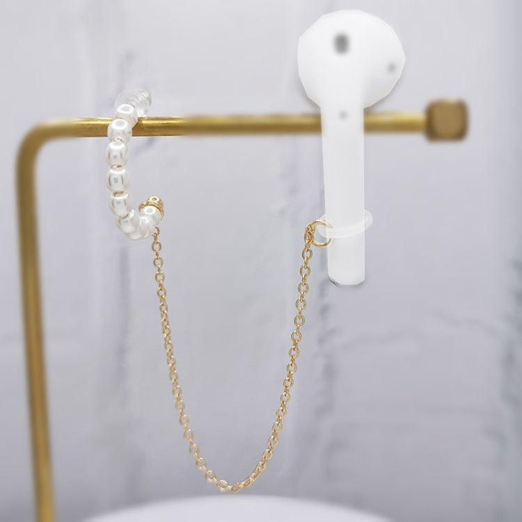 3 PCS Universal Bluetooth Headset Anti-lost C Type Pearl 925 Silver Needle Earring Ear Chain