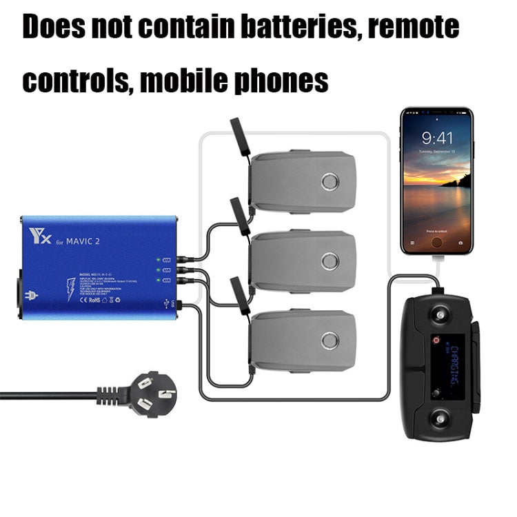 YX For DJI MAVIC 2  Aluminum Alloy Charger with Switch, US Plug, EU Plug, UK Plug, AU Plug