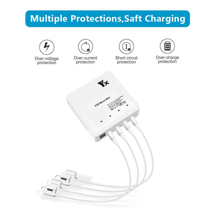 For DJI Mavic Mini Charger Battery USB 6 in 1 Hub Intelligent Battery Controller Charger, US Plug, EU Plug, AU Plug, UK Plug