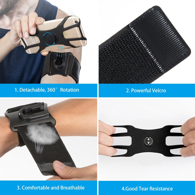 Detachable Rotating Arm Wristband Sports Mobile Phone Case  Suitable For 4.5-7 Inch Mobile Phones, 2 In 1