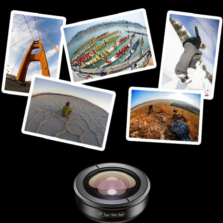 APEXEL APL-HB170 170 Degrees Ultra Wide Angle Professional HD External Mobile Phone Universal Lens, 170 Degrees Ultra Wide Angle