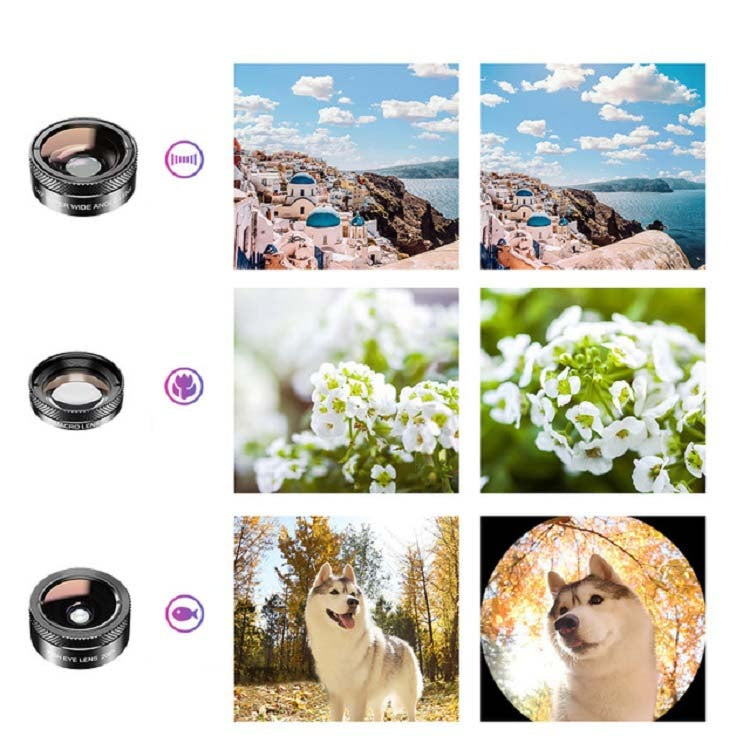 APEXEL APL-DG11 11 in 1 Multifunctional Fisheye Wide-angle Macro Polarized Starlight Gradient Filter Set Universal Mobile Phone Lens Set