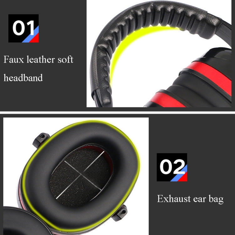 Soundproof Earmuffs Noise-Proof Sleep Earmuffs Industrial Protective Earmuffs Ear Caps, Red Black, Blue Black, Black