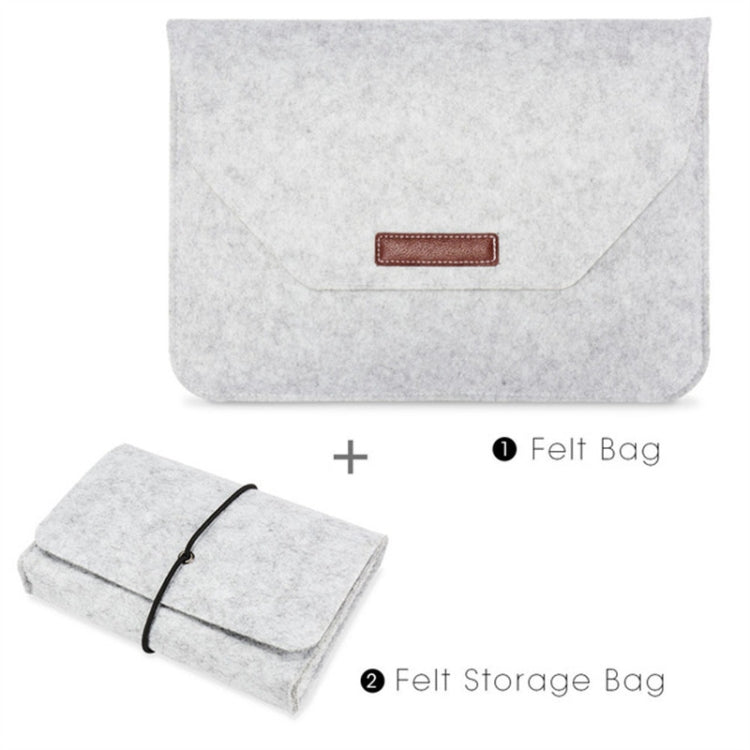 Portable Air Permeable Felt Sleeve Bag for MacBook Laptop, with Power Storage Bag, 12 inch, 13 inch, 15 inch, 11 inch