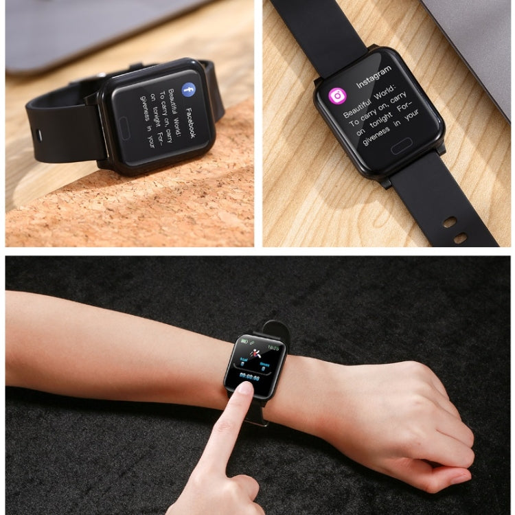 Bracelet connecté Y12 avec écran de 1,1 pouce, étanchéité IP67, compatible NFC, appels Bluetooth, surveillance du sommeil, fréquence cardiaque et tension artérielle, bleu, noir, rouge