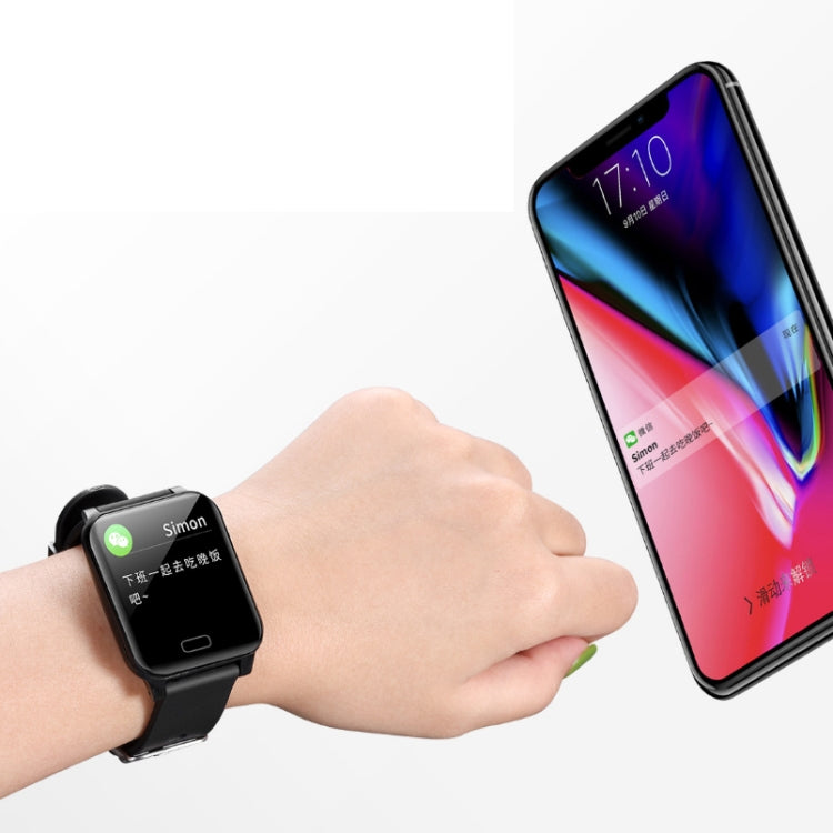 Bracelet connecté Y12 avec écran de 1,1 pouce, étanchéité IP67, compatible NFC, appels Bluetooth, surveillance du sommeil, fréquence cardiaque et tension artérielle, bleu, noir, rouge