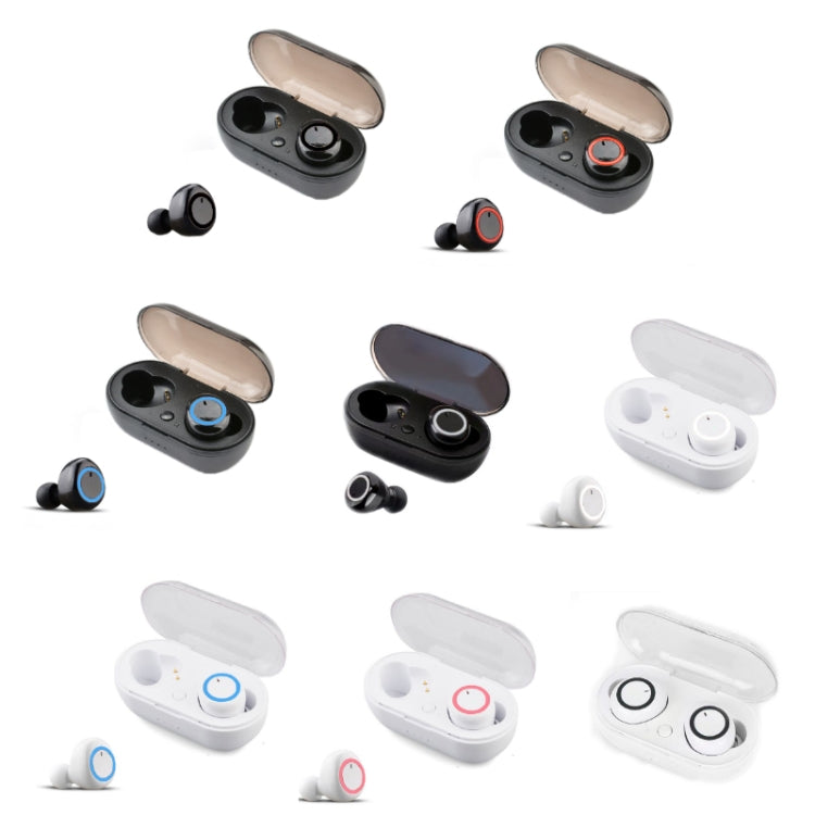 Y50 Sports Outdoor TWS Bluetooth 5.0 Touch Wireless Headphones, Black, Black Red, Black Blue, Black White, White, White Red, White Blue, White Black