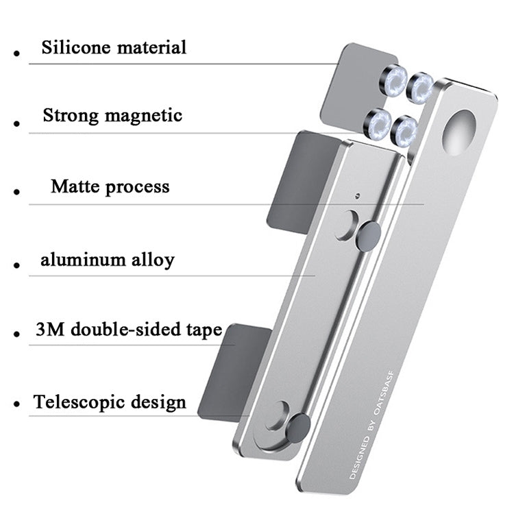 Oatsbasf  Mobile Phone Computer Sync Screen Aluminum Alloy Bracket Computer Expansion Bracket, Silver, Gray