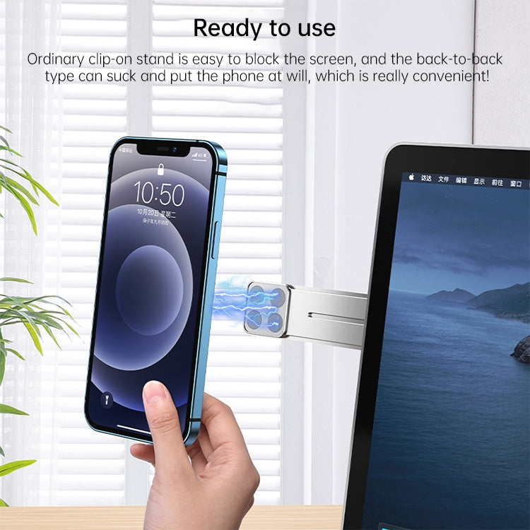 Oatsbasf  Mobile Phone Computer Sync Screen Aluminum Alloy Bracket Computer Expansion Bracket, Silver, Gray