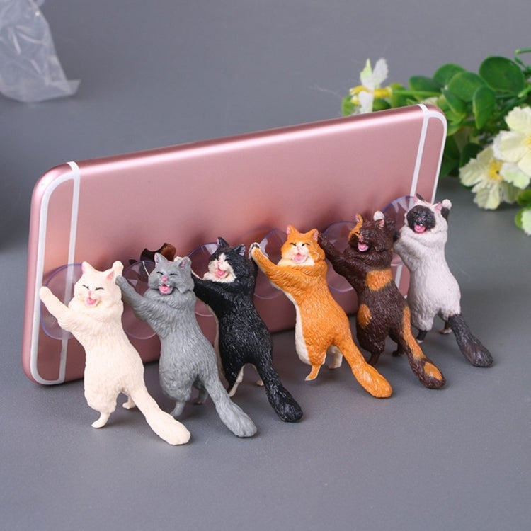 60 PCS Sucker Design Cute Cat Smartphone Holder, White, Gray, Orange, Brown orange, Black, White 02
