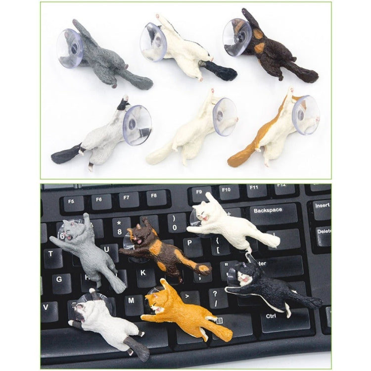 60 PCS Sucker Design Cute Cat Smartphone Holder, White, Gray, Orange, Brown orange, Black, White 02